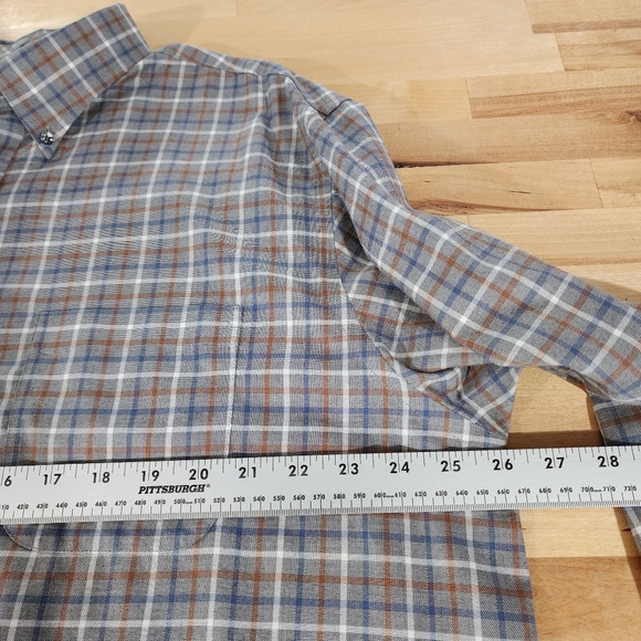 Roundtree Yorke Gold Label Long Sleeve Button Up Plaid Shirt Mens Sz XL Non Iron - Picture 4 of 15